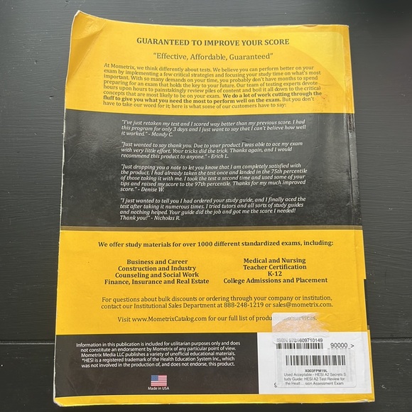 Hesi A2 Secrets Study Guide. 👍🏼used condition, a few pages w/high/bent pages. - Picture 3 of 4